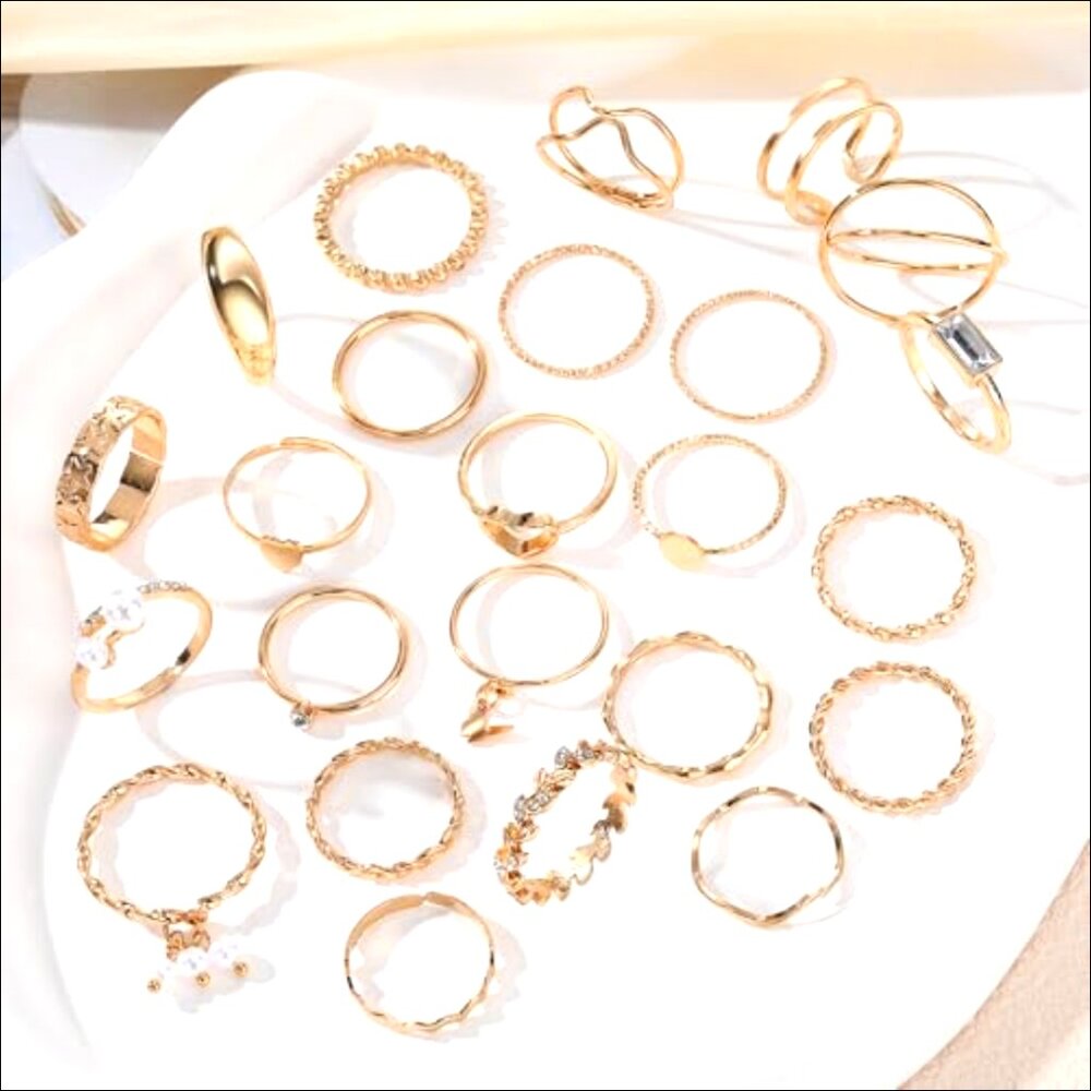 Vintage Stackable Knuckle Rings Set Adjustable Si… - image 4